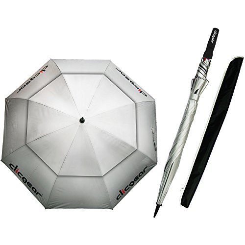 Clicgear Double-Canopy 68” Wind Resistant Umbrella For Sun And Rain (Silver) #TOP2