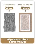 Color&Geometry Small Bath Mats for Bathroom Simple and Stylish, 16"x24" Khaki Bathroom Rugs, Non Slip, Absorbent, Soft, Washable, Microfiber Bathmat Shower Mat Outside Shower