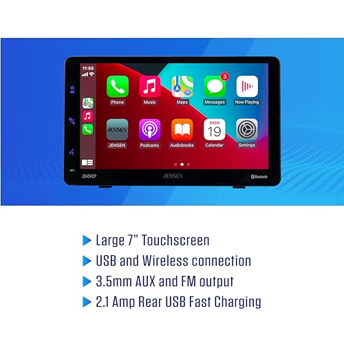 Jensen JDASHCP Wireless Apple CarPlay and Android Auto for Seamless Driving - Image 4