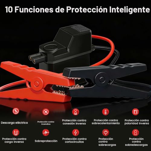 Miniatura 3 de Arrancador de Batería de Coche 7000A, para Gas 8.0L/Diésel 6.0L, 12V Arrancador de Coche Portátil con Carga Rápida USB y Pinzas para Batería, Funciona en Frío Extremo, para Auto, Moto, Bote, Camping