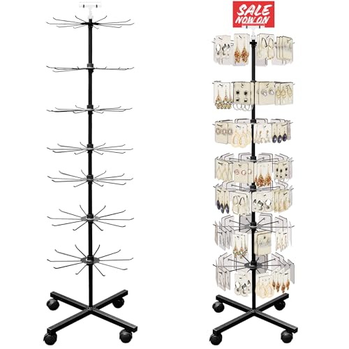 Montex Spinner Display Rack 7 Tier, Rotating Display Rack, Adjustable Height Spinning Display Stand for Jewelry, Hats, Toys, Max 67 Inch Height