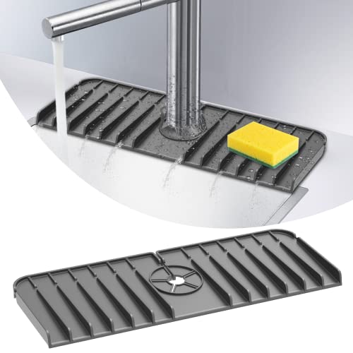 Wasserhahn Absorbierende Silikon Matten Abtropfmatte Trockenmatte Küchenarmaturen Saugfähige Spritzschutz Geschirrtrocknungsmatte Tropffänger-Matte für Arbeitsplatte Spüle Küche Badezimmer Bar Cover