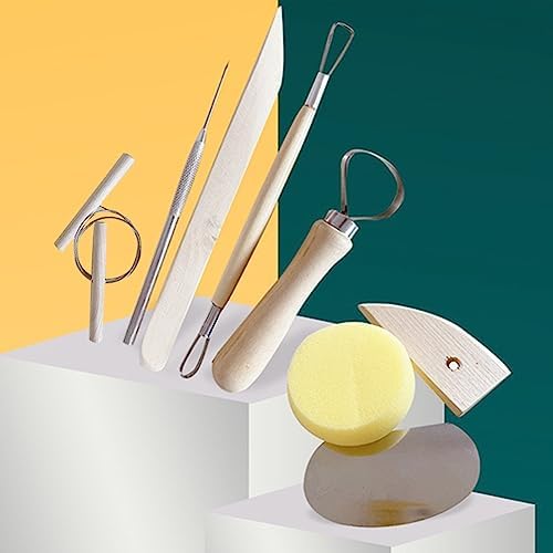 Saycker Pottery Clay Sculpting Tools for Polymer, 8 Pcs Clay Tools Kit, Wood Handle Pottery Sculpting Clay Carving Modeling DIY Craft kit Accessories for Kids, Adults and Artists 6 41oTzOWdOGL. AC