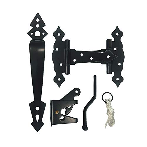 Nuvo Iron Black Decorative Ornamental Tee Hinge Set - Includes Handle, Hinges, Latch and Catch- 5" by Nuvo Iron - Image 5