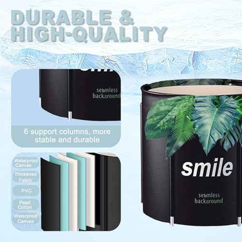 STARBRILLIANT Portable Foldable Bathtub, Collapsible Adult Bath Tub for Hot SPA and Ice Bath, Space-Saving Storage, Durable PVC Material (Leaf, 27inch) by STARBRILLIANT - Image 2