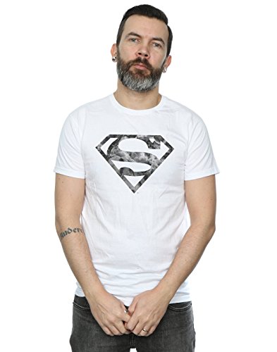 DC Comics Men's Superman Marble Logo T-Shirt XX-Large White
