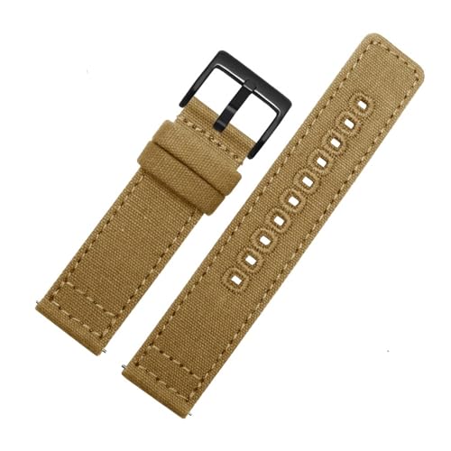 [KRFGKHAUR] Quick Release Canvas Watch Strap 18mm 19mm 20mm 22mm Nylon Watchbands Replacement Bracelet Wrist Band Accessories(Kh