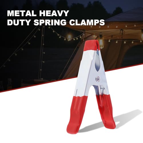 FAURAPMNG 40 Pcs 2 Inch Long Metal Spring Clips Clamps, Heavy Duty Small Spring Clamp, Tent Clips with Rubber Tips for Photography Woodworking Camping Home Improvement by FAURAPMNG - Image 4