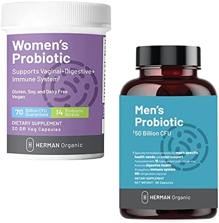 Herman Organic - Men and Women’s Probiotic Bundle for Gut, Digestive, Colon & Vaginal Health