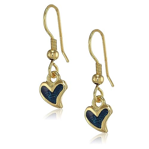 Estele Gold Plated Blue enamel Heart Drop Earrings (B08D7P34QX) Amazon Price History, Amazon Price Tracker