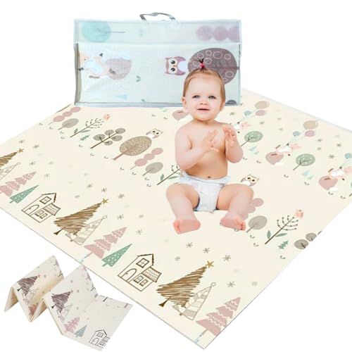 Tapete Infantil Emborrachado Térmico Antiderrapante Dupla Face Dobrável Atividades 6mm 1,80x1,50m