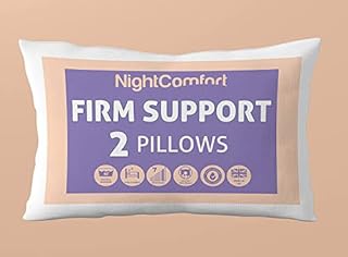 Night Comfort Super Firm Supportive Pillow for Side Sleepers, Pack of 4 - Hypoallergenic Microfiber with Hollowfibre Filled Pillows