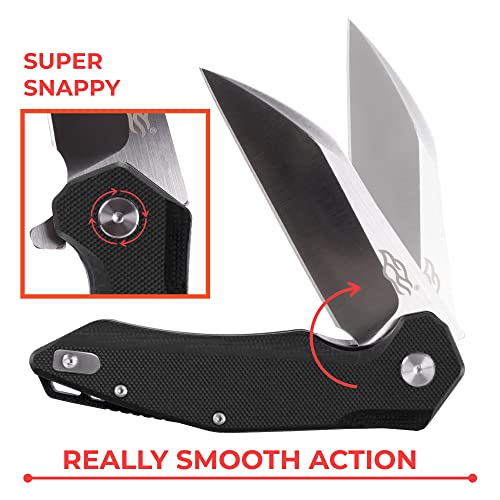Firebird Ganzo Fh31 Pocket Folding Knife D2 Wharncliffe Steel Blade G10 Anti-Slip Handle With Clip Camping Hunting Fishing Folder Outdoor Edc Knife (Black) #TOP3
