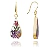 Amazon Essentials Sterling Silver Pressed Flower Teardrop Trendy Earrings