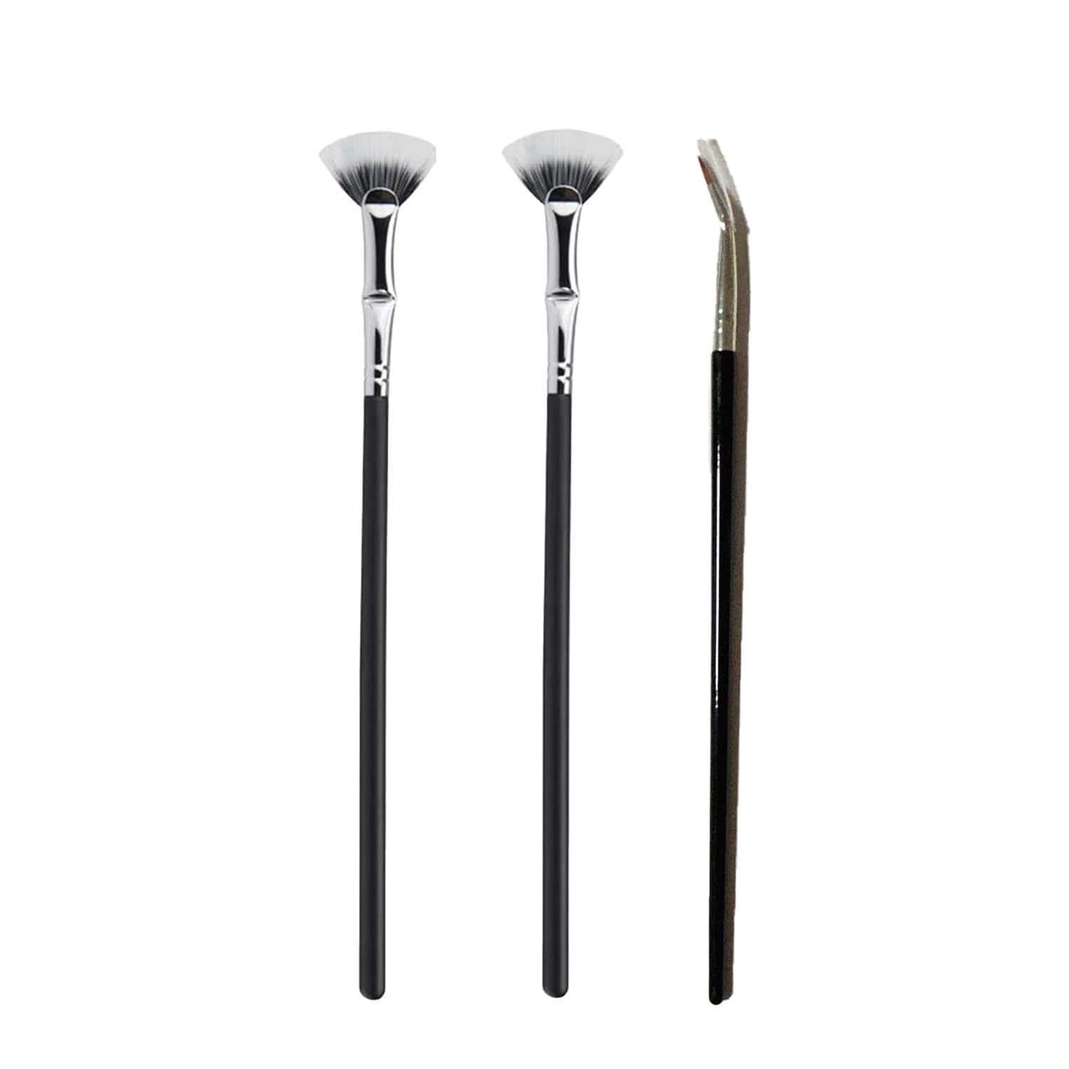 3 Pcs upgraded multi-functional makeup brushes, Eyeliner brushes, Diagonal fan eye black brushes, Professional eye black makeup tools (2mascarabrush1eyeliner)