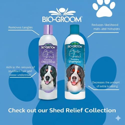Bio-Groom Anti-Shed Deshedding Dog Shampoo and Conditioner, 12 Fl Oz, 1 Set