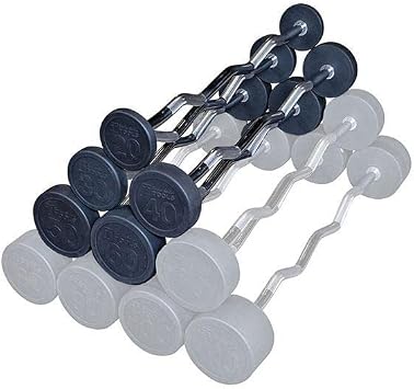 Body-Solid Rubber Coated Fixed Weights Curl Barbells - Weighted Bar for Weightlifting Exercise, Bodybuilding, Strength Training, Squat Rack & Bench Press