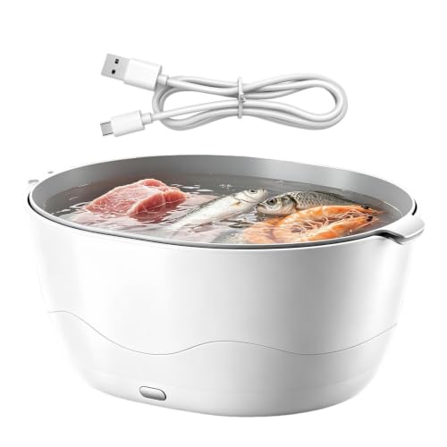 Vegetable Washing Machine | PP Automatic Cleaning Double-Layer Basket | 800g Electric Fruit Vegetable Washer | For Home Kitchen Sink Counter Cooking