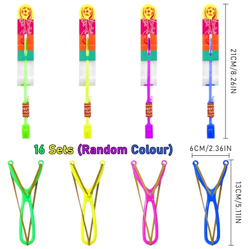 TOPJOWGA LED Leuchtspielzeug Partyartikel, 16PCS Helikopter Fliegen Spielzeug Party Set, Rakete Copters Licht Spielzeug, Leucht Schleuder Led Flieger für Kinder, Mitgebsel Kindergeburtstag