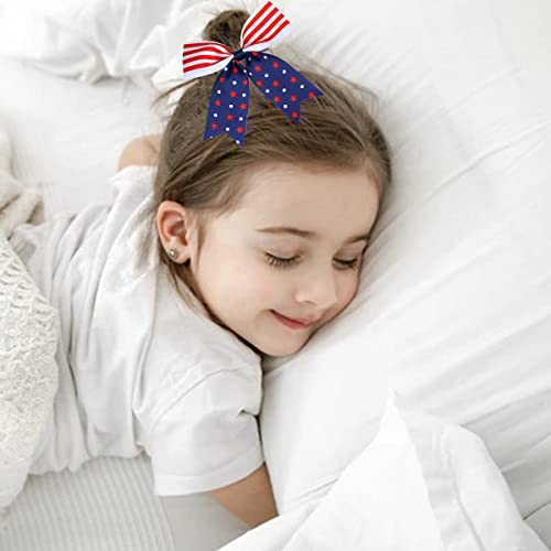 4Th Of July Hair Clips Independence Day Hair Barrettes Patriotic Party Bows Claw Clips Usa Stars Hair Accessories For Women Hairpin Hair Alligator Clips Hair Jaw Clamp Headwear Hair Decorations 4Pcs #TOP6