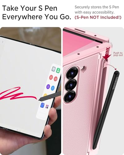 Funda para Samsung Galaxy Z Fold 5 con protector antiespía rosa 3