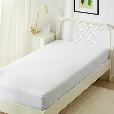 Amazon Basics Waterproof Mattress Protector, Full Size, 18-Inch Deep Pocket, White