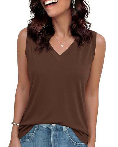 Brown Sleeveless Tank Top