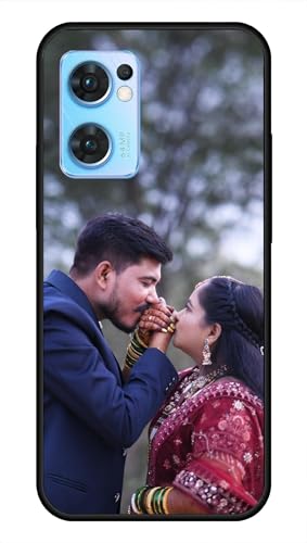 Image of NDCOM for Customised Oppo Reno7 5G Back Cover | Luxury Oppo Reno7 Phone Case | Slim Reno7 5G Mobile Cover DIY Personalised Photo Design | Customized Gift Custom Text Name Printed Glass Case
