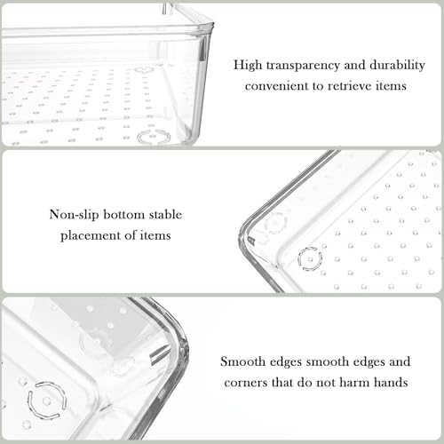 Drawer Organiser Set, Clear Makeup Trays Plastic, Desk Drawer Dividers Dresser Storage Bins Separation Box for Bathroom, Office, Cosmetic, Jewelries and Gadgets, Bedroom (7pcs) - Image 4