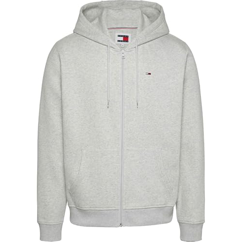 Tommy Jeans Baby Boys Tjm Reg Flag Fleece Thru Dm0dm20743 Zip Through Hoodie, Grey (Silver Grey Heather), L UK