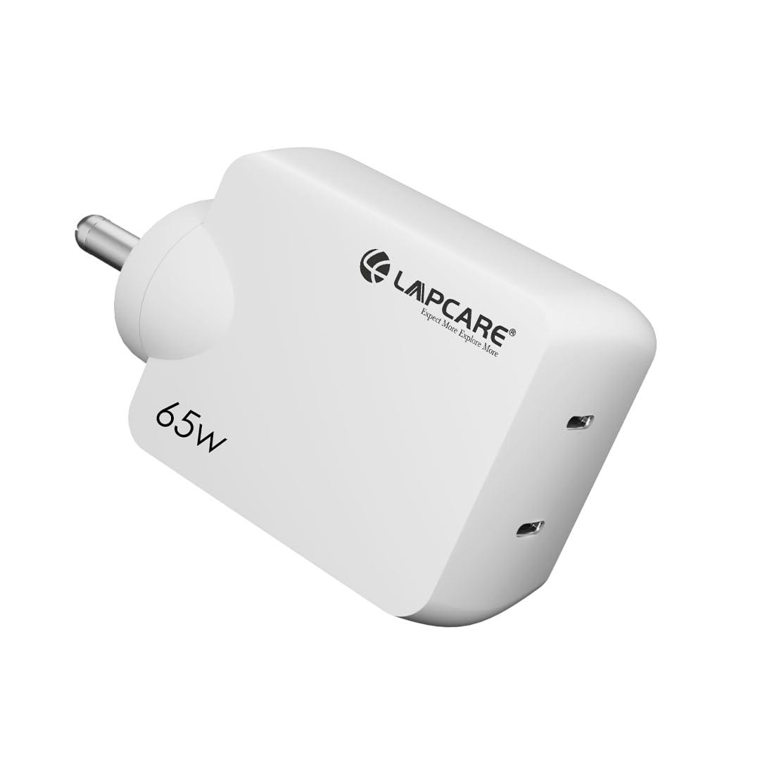 LAPCARE Thumby 65 W Dual GAN Port All in 1 Charger with Smart Ic Protection, Auto Detectionwith Free Type C 100W Cable for iPhone & Andrioid Phones, Laptops & Tablets, White (B0CTWZR77W) Amazon Price History, Amazon Price Tracker