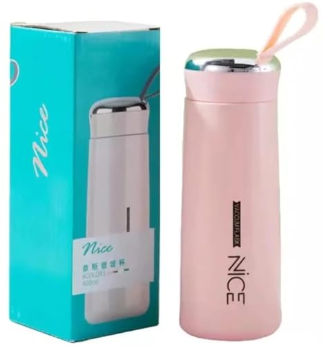 CODENITRO Nice Water Bottle, Glass Inner Liner with Silicone Protective Cover 400ml Glass Water Bottle | Leak Proof | BPA Free | Air Tight Lid | (Multicolor-Pack of 2)