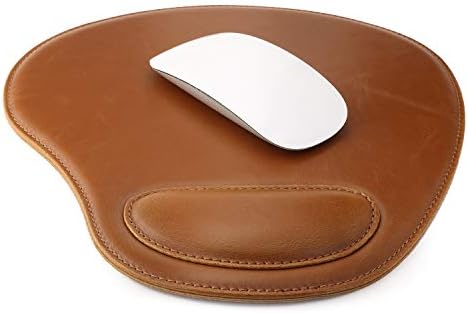 LONDO Leather Oval Mousepad with Wrist Rest