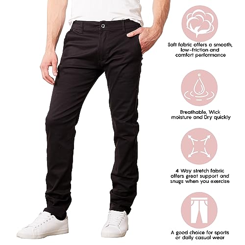 Men's Flex Stretch Slim Fit Chino Pants, Classic Rayon Blend Pants with Multi Pocket4