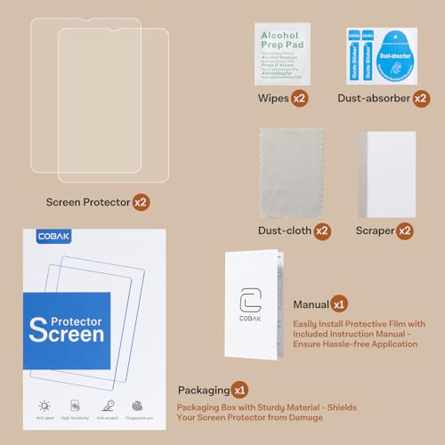 Image of CoBak 2 Pack Anti-Glare Matte Screen Protector for 7 inch 12th Gen 2024 & Colorsoft Signature Edition,for TCL Reader - High Clarity, Fingerprint Resistant - Fine-Grit Texture PET Film