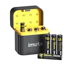 imuto Rechargeable AAA Batteries Lithium 8 Pack with Fast Charger,1300mWh 1.5V Constant Output Triple a Lithium Batteries 1…