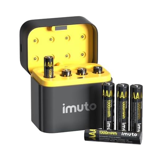 imuto Rechargeable AAA Batteries Lithium 8 Pack with Fast Charger,1300mWh 1.5V Constant Output Triple a Lithium Batteries 1600 Cycles Long Lasting