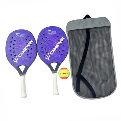 LOVIVER Raquetas de Tenis de Playa, Raquetas de Tenis de Playa de Fibra de Carbono con Bolsa de Almacenamiento para Patio de Juegos, 2 uds, Azul