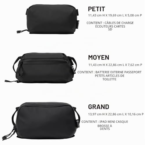 WANDRD Tech Bag – Organiseur de voyage pour un transport quotidien – Résistant aux intempéries et durable pour la randonnée, le camping, le sport, etc, Noir, L, Classique – vue 5