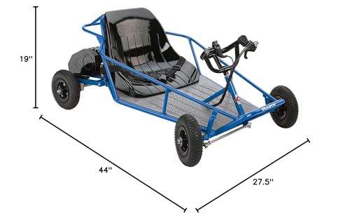 Razor Dune Buggy Electric Ride-On for Kids Ages 8+, 120 lb Max Weight, Blue &ndash; 250W Motor, Up to 9 Mph, 40-Min Run Time, Thumb Trigger Throttle, Bucket Style Seat, Steel Wheels w/ 8&rdquo; Pneumatic Tires
