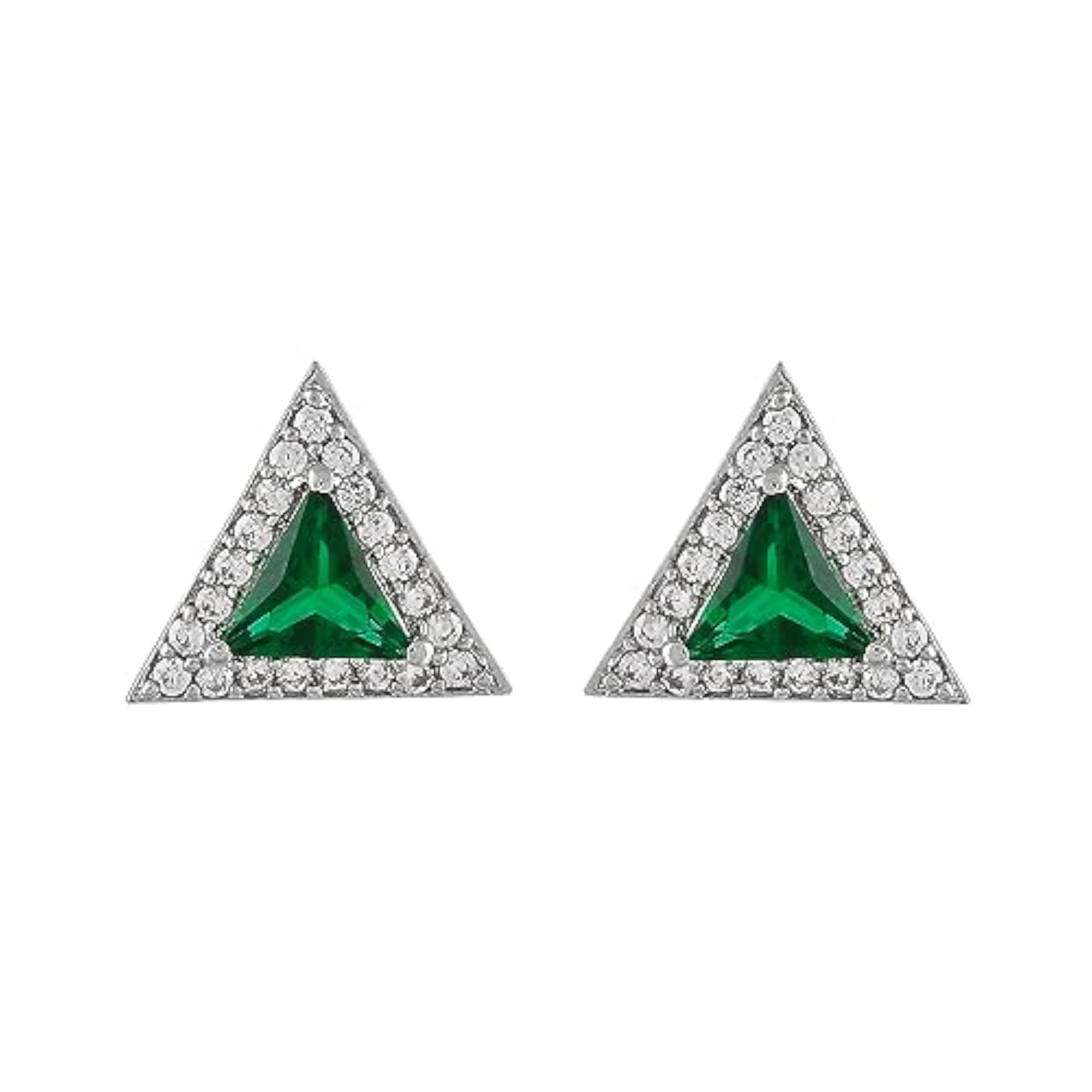 Green Triangle Cut CZ Jewelry Box Set