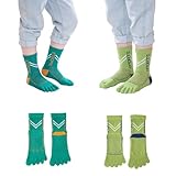 Pursuestar 2 Pairs Cotton Five Finger Toe Socks Athletic Sports Breathable Mesh Seperated Socks for Boys Girls Kids Teens 6-15 Years