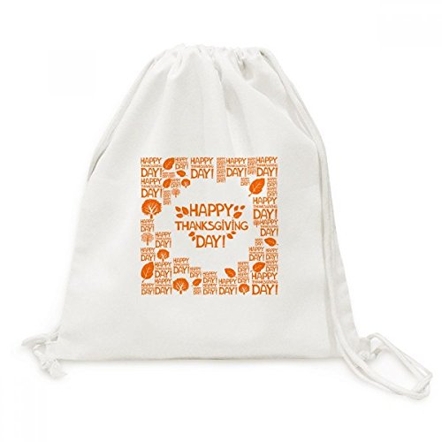 Sac de voyage à cordon toile Thanksgiving Day motif imprimé pour randonnée et loisirs