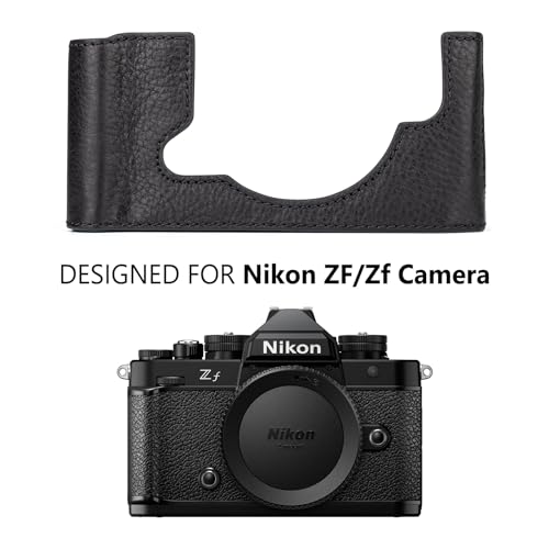 MUZIRI KINOKOO Z f Zf Case, Genuine Leather Protective Half Case Compatible for Z f/Zf Camera - with Opening Bottom and Hand Grip Design - Black by MUZIRI KINOKOO - Used condition - Image 2