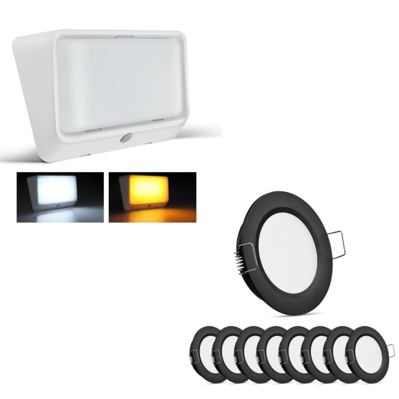 Obeaming8pcs Puck Lights and RV Porch Light Bundle