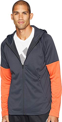 adidas Athletics Team Issue Full-Zip Fleece Hoodie, Carbon Raw Amber, XX-Large