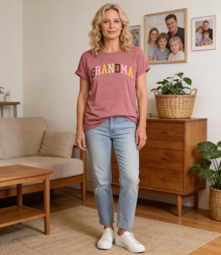 Grandma Shirts for Women Great Grandma Shirt Nana Shirts Grandmother Graphic T-Shirts Letter Print Casual Short Sleeve Pink