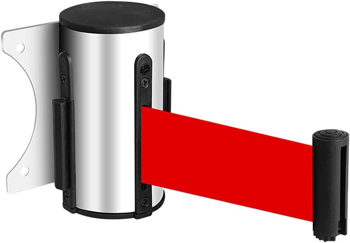 Barriera Per Code Estensibile - 5 Metri, Montaggio A Parete, Acciaio Inox E Nylon, Blu - Foto 10