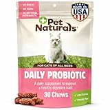 Pet Naturals Probiotic for Cats – 30 Soft Chews, Daily Cat Digestive Support & Gut Health Supplement, Cat Probiotic Treats with N-Acetyl, Glucosamine & Enzymes for Immune & Stool Balance, All Breeds