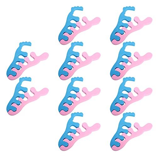 CLISPEED Diy Toe Separators 10 Pairs Manicure Tool Sponge Toe Divider for Nail Art Random Color